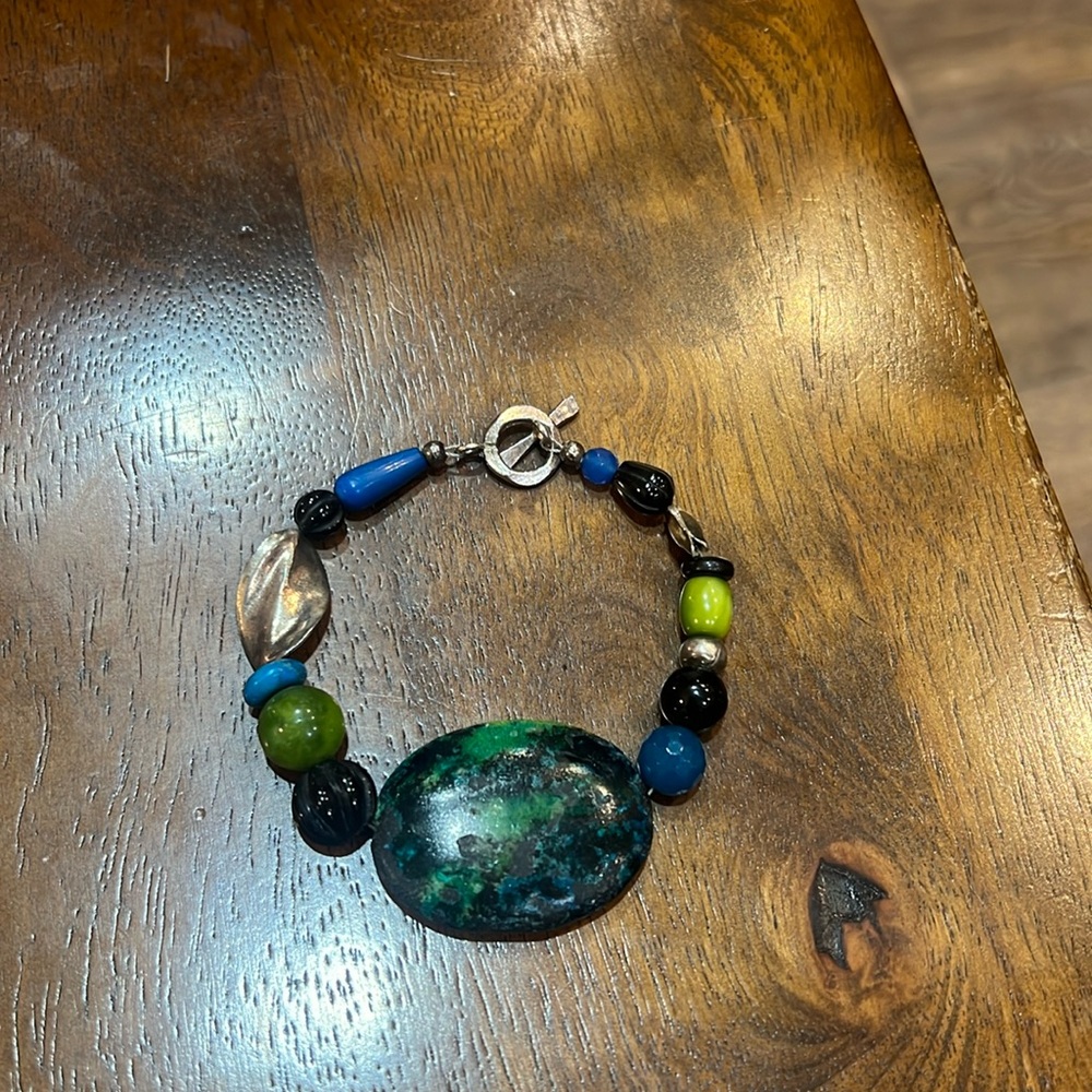 Turquoise and Green Stone Bracelet